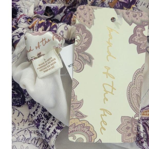 Band Of The Free Maxi Womens Large Liliane Purple Paisley Tiered Cottagecore NWT - Picture 14 of 14